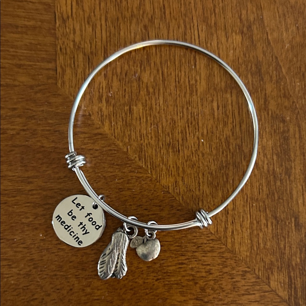 Let Food Be Thy Medicine Charm Bangle